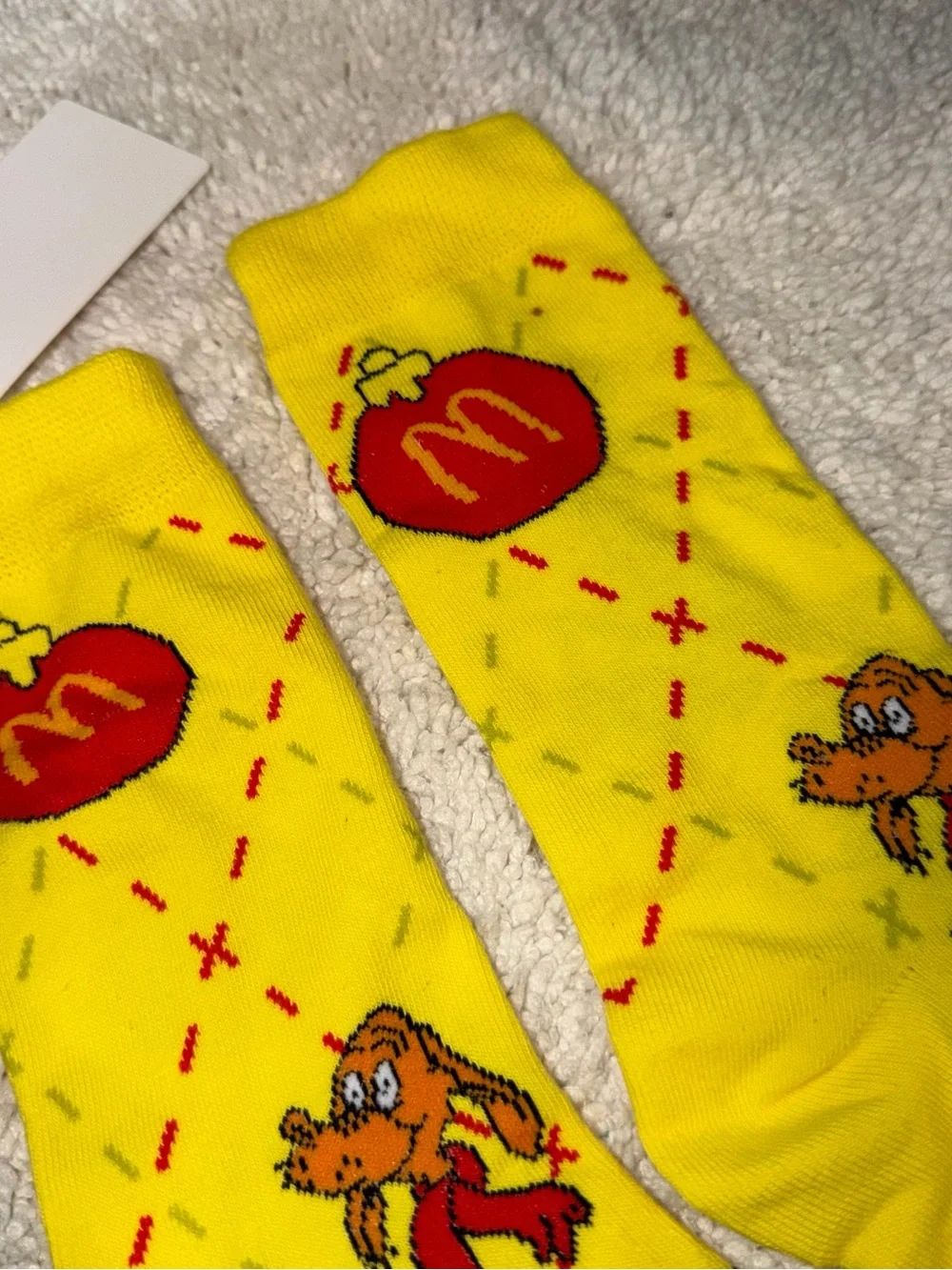 Dr. Seuss Blue & Yellow Novelty Cartoon Crew Socks McDonald’s